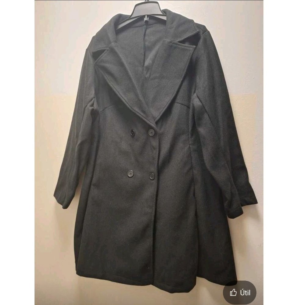 Lapel Neck Double Breasted Overcoat size (12) 0xl. f26 - Picture 12 of 12